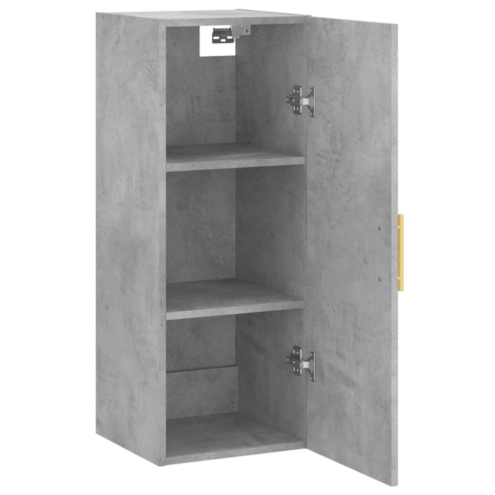 vægskab 34,5x34x90 cm konstrueret træ betongrå