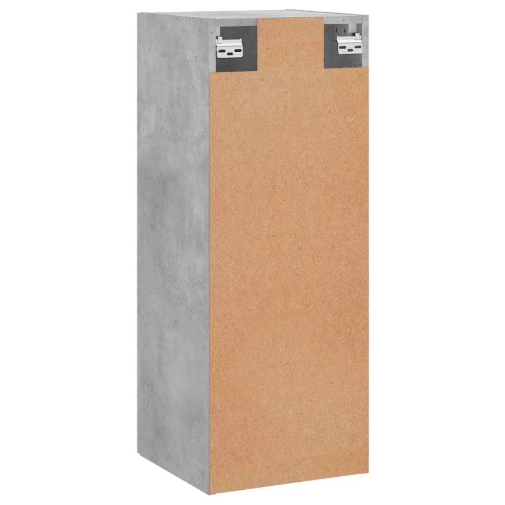 vægskab 34,5x34x90 cm konstrueret træ betongrå