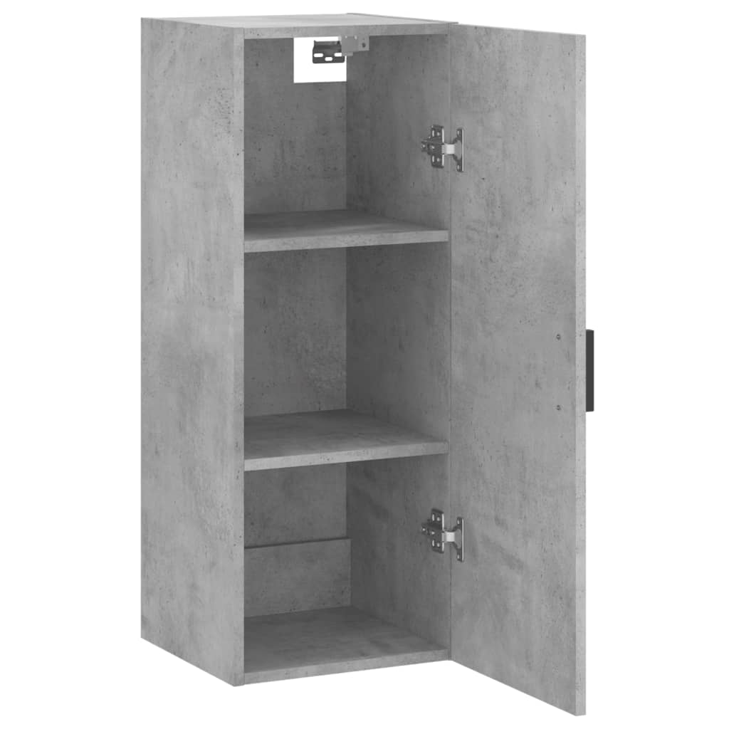 vægskab 34,5x34x90 cm konstrueret træ betongrå