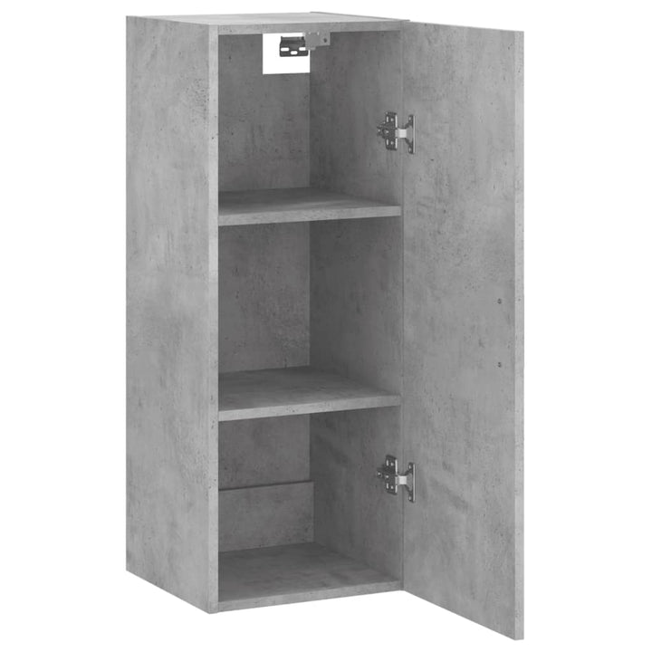 vægskab 34,5x34x90 cm konstrueret træ betongrå