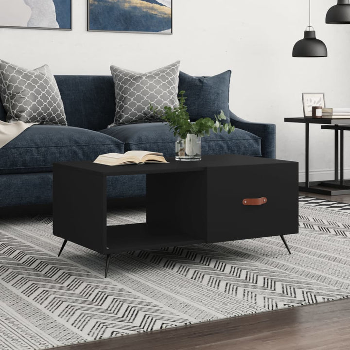 sofabord 90x50x40 cm konstrueret træ sort