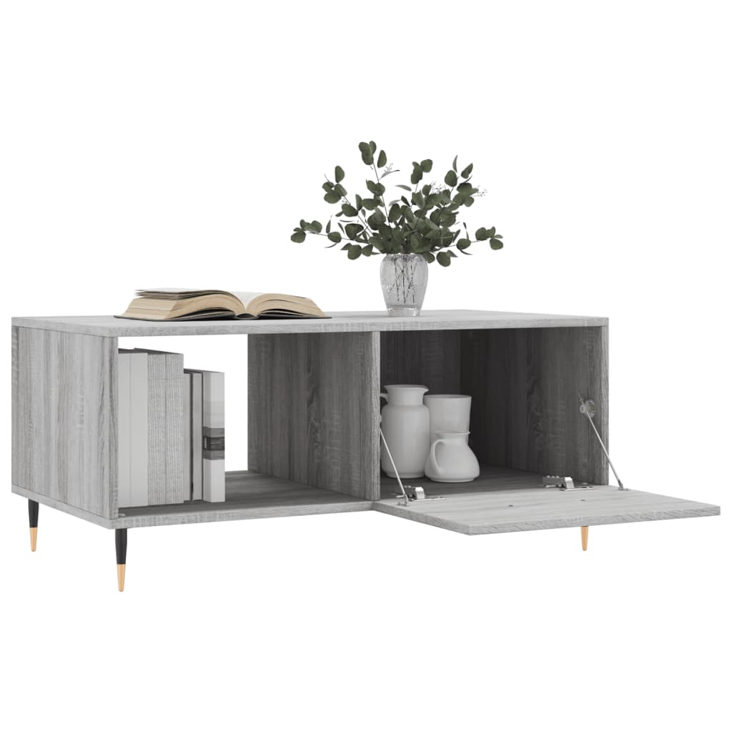 sofabord 90x50x40 cm konstrueret træ grå sonoma-eg