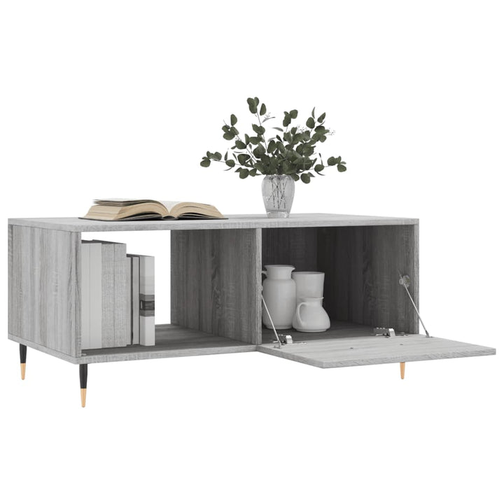 sofabord 90x50x40 cm konstrueret træ grå sonoma-eg