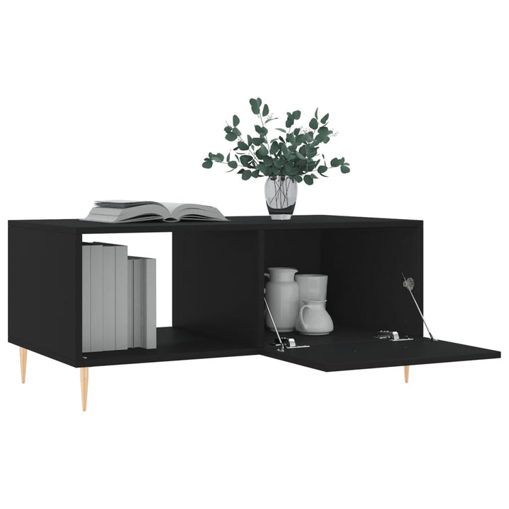 sofabord 90x50x40 cm konstrueret træ sort