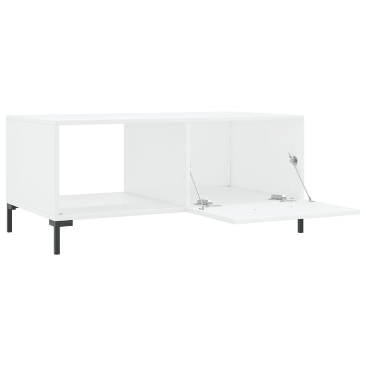 sofabord 90x50x40 cm konstrueret træ hvid højglans