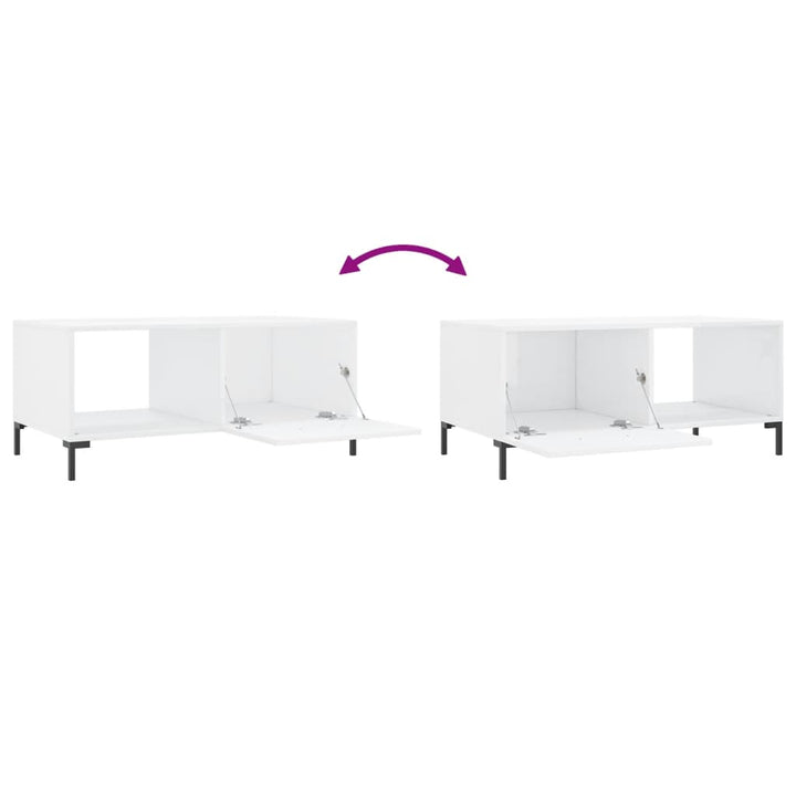 sofabord 90x50x40 cm konstrueret træ hvid højglans