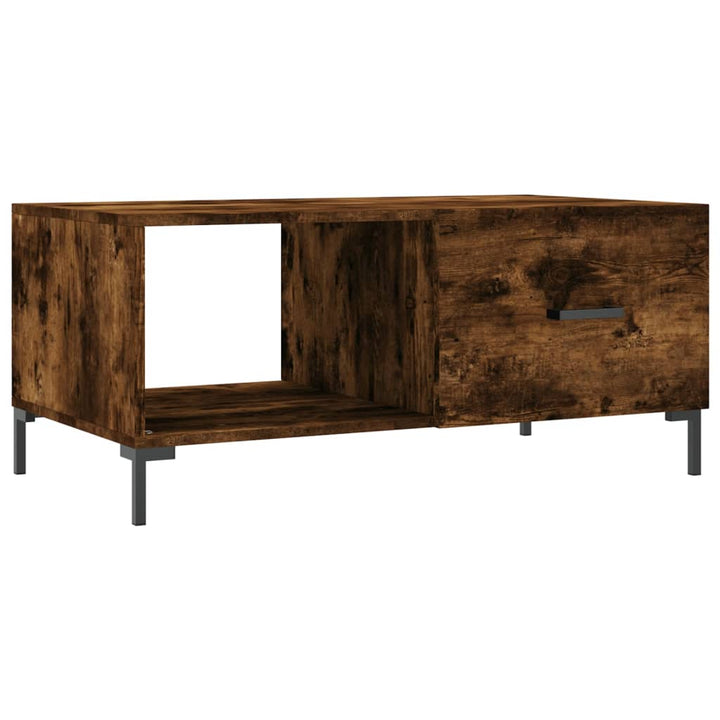 sofabord 90x50x40 cm konstrueret træ røget egetræsfarve