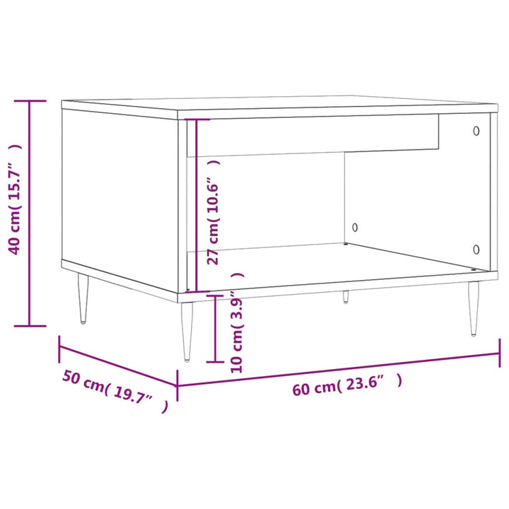 sofabord 60x50x40 cm konstrueret træ røget egetræsfarve