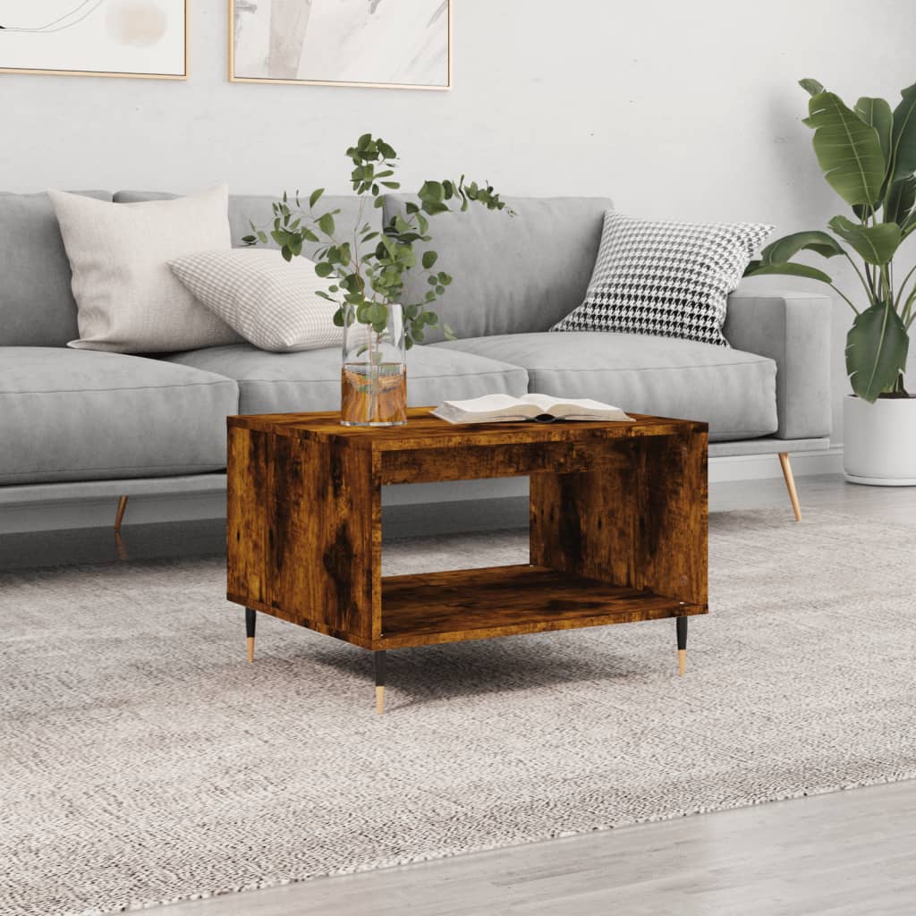sofabord 60x50x40 cm konstrueret træ røget egetræsfarve