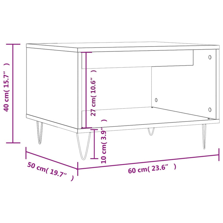 sofabord 60x50x40 cm konstrueret træ betongrå