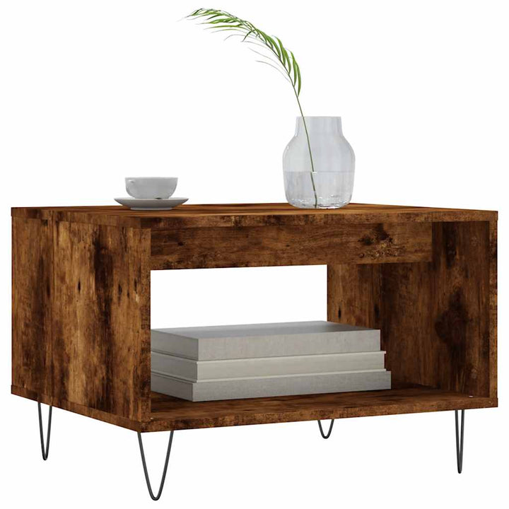 sofabord 60x50x40 cm konstrueret træ røget egetræsfarve