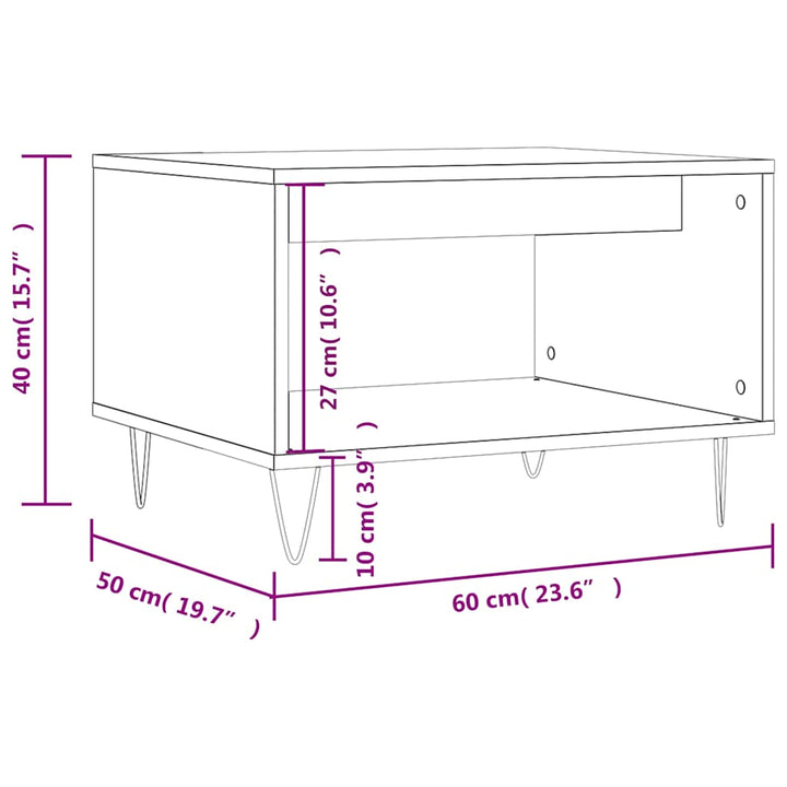 sofabord 60x50x40 cm konstrueret træ røget egetræsfarve