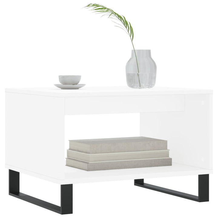 sofabord 60x50x40 cm konstrueret træ hvid