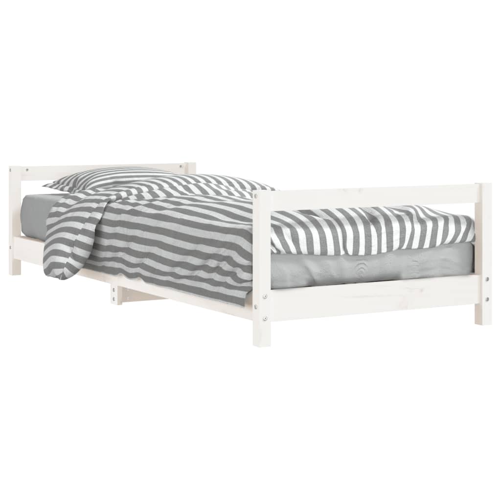 sengeramme til juniorseng 90x200 cm massivt fyrretræ hvid