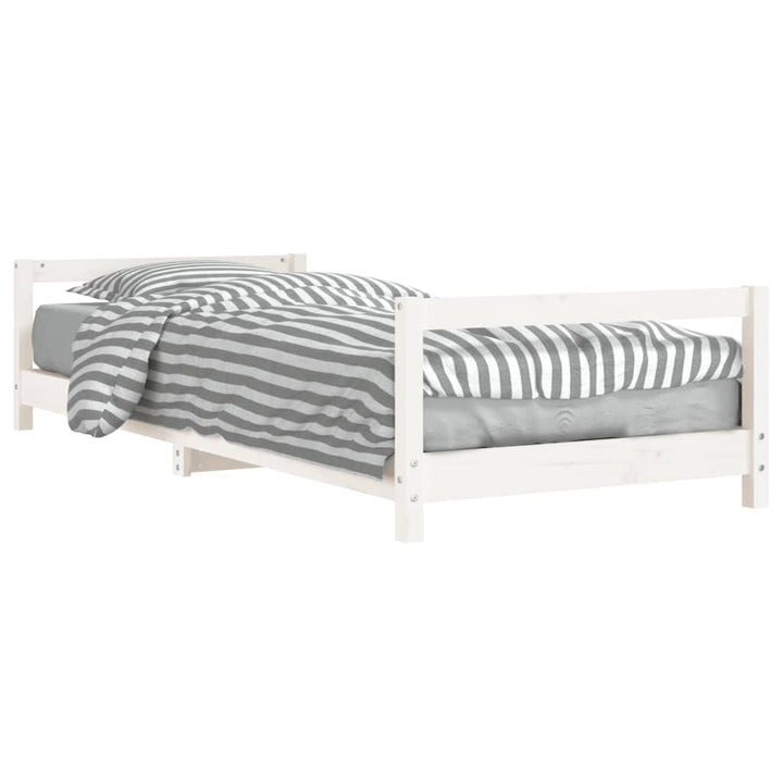 sengeramme til juniorseng 90x200 cm massivt fyrretræ hvid