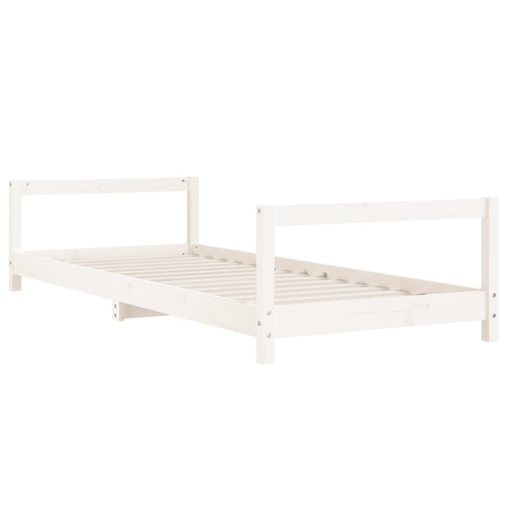 sengeramme til juniorseng 90x200 cm massivt fyrretræ hvid