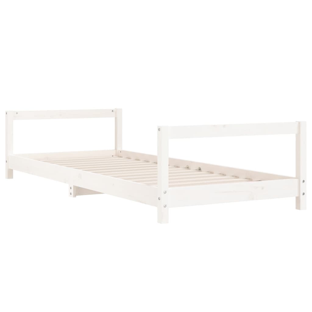 sengeramme til juniorseng 90x200 cm massivt fyrretræ hvid