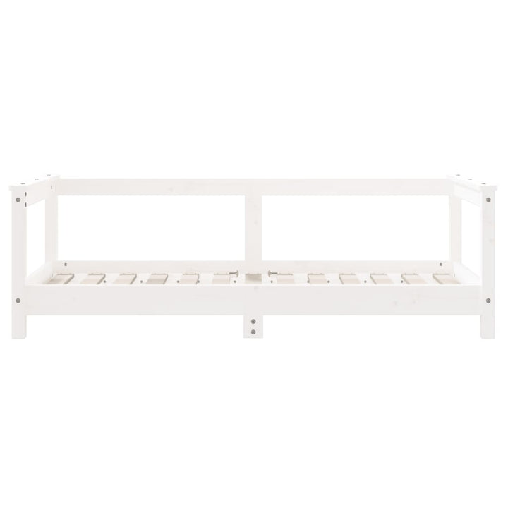 sengeramme til juniorseng 70x140 cm massivt fyrretræ hvid