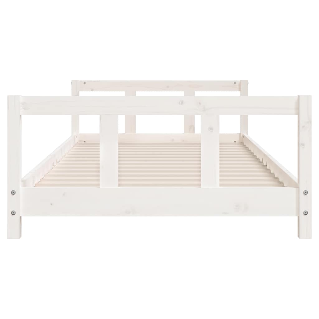 sengeramme til juniorseng 90x200 cm massivt fyrretræ hvid