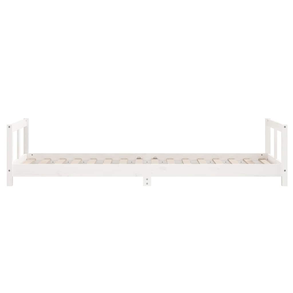 sengeramme til juniorseng 90x200 cm massivt fyrretræ hvid