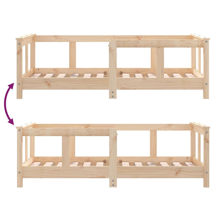 sengeramme til juniorseng 70x140 cm massivt fyrretræ
