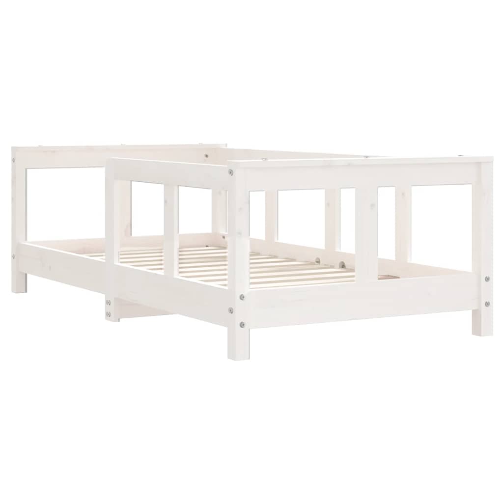 sengeramme til juniorseng 70x140 cm massivt fyrretræ hvid