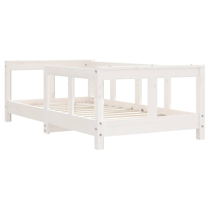 sengeramme til juniorseng 70x140 cm massivt fyrretræ hvid