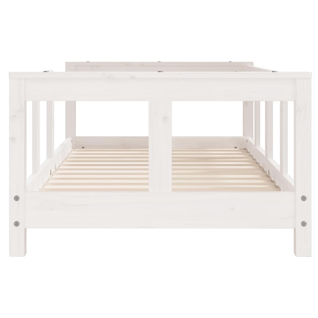 sengeramme til juniorseng 70x140 cm massivt fyrretræ hvid