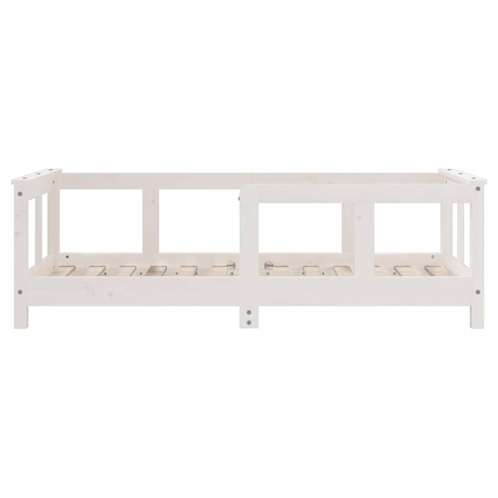 sengeramme til juniorseng 70x140 cm massivt fyrretræ hvid