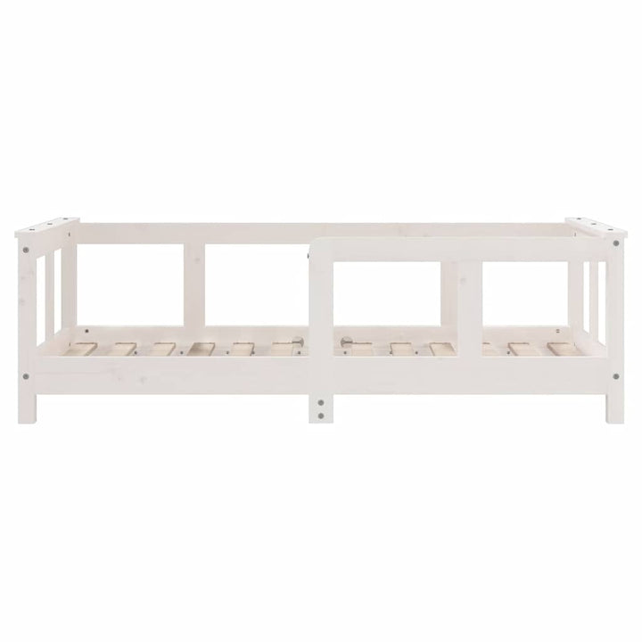 sengeramme til juniorseng 70x140 cm massivt fyrretræ hvid