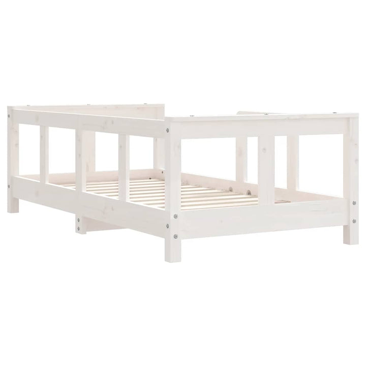 sengeramme til juniorseng 70x140 cm massivt fyrretræ hvid