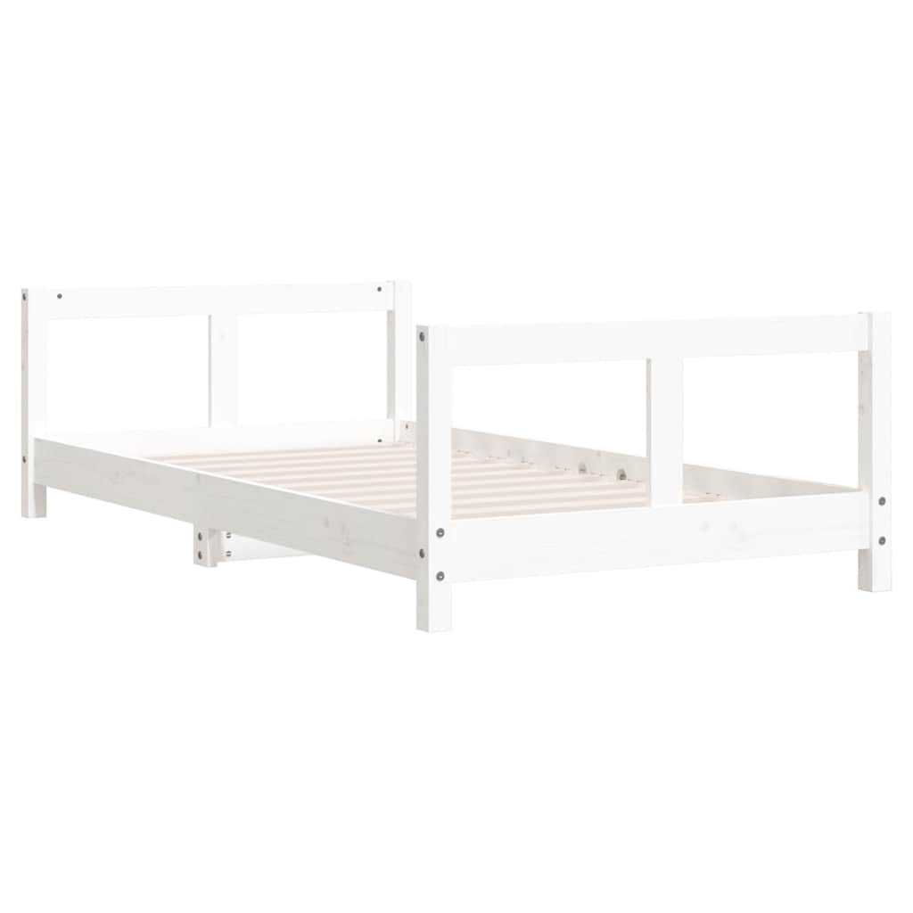 sengeramme til juniorseng 80x160 cm massivt fyrretræ hvid