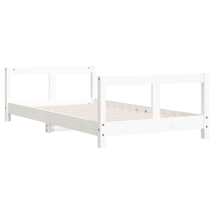 sengeramme til juniorseng 80x160 cm massivt fyrretræ hvid