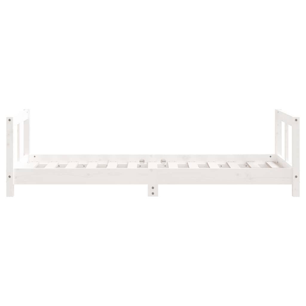 sengeramme til juniorseng 80x160 cm massivt fyrretræ hvid