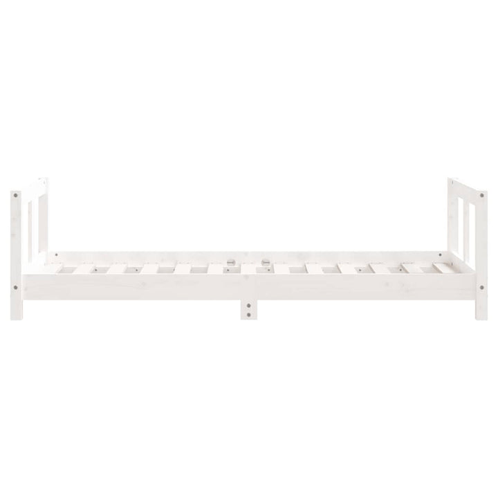 sengeramme til juniorseng 80x160 cm massivt fyrretræ hvid