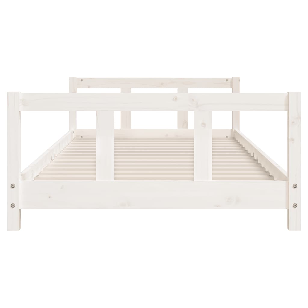 sengeramme til juniorseng 90x190 cm massivt fyrretræ hvid