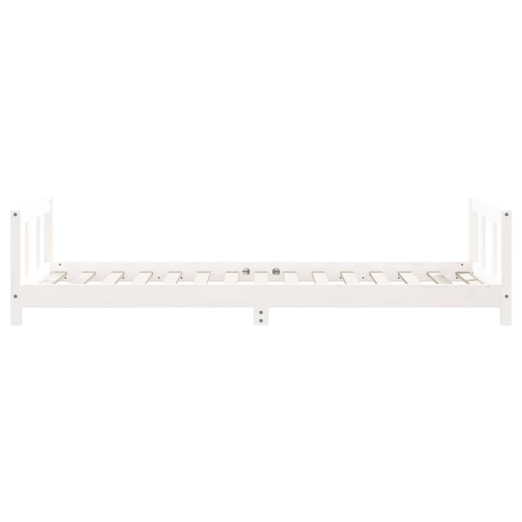 sengeramme til juniorseng 90x190 cm massivt fyrretræ hvid