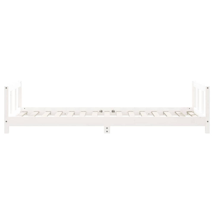 sengeramme til juniorseng 90x190 cm massivt fyrretræ hvid