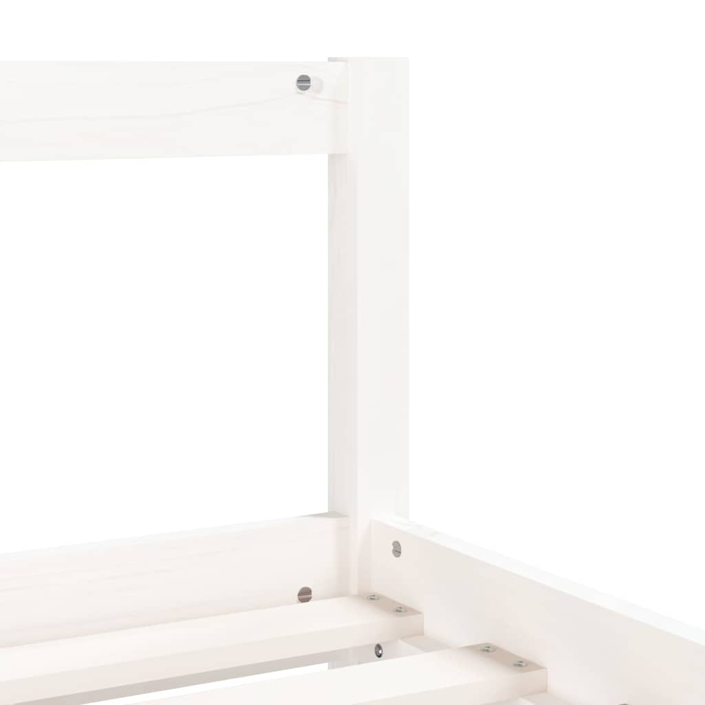 sengeramme til juniorseng 90x190 cm massivt fyrretræ hvid