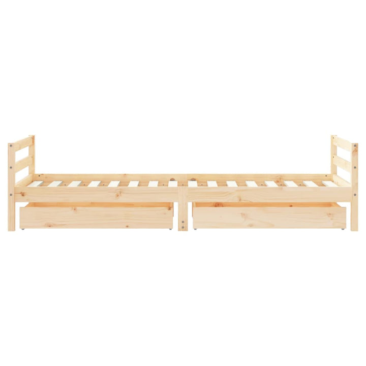 sengeramme til juniorseng m. skuffer 80x200 cm massivt fyr