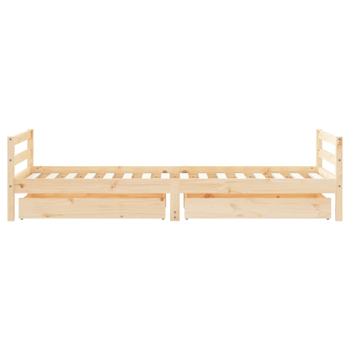 sengeramme til juniorseng m. skuffer 90x200 cm massivt fyr