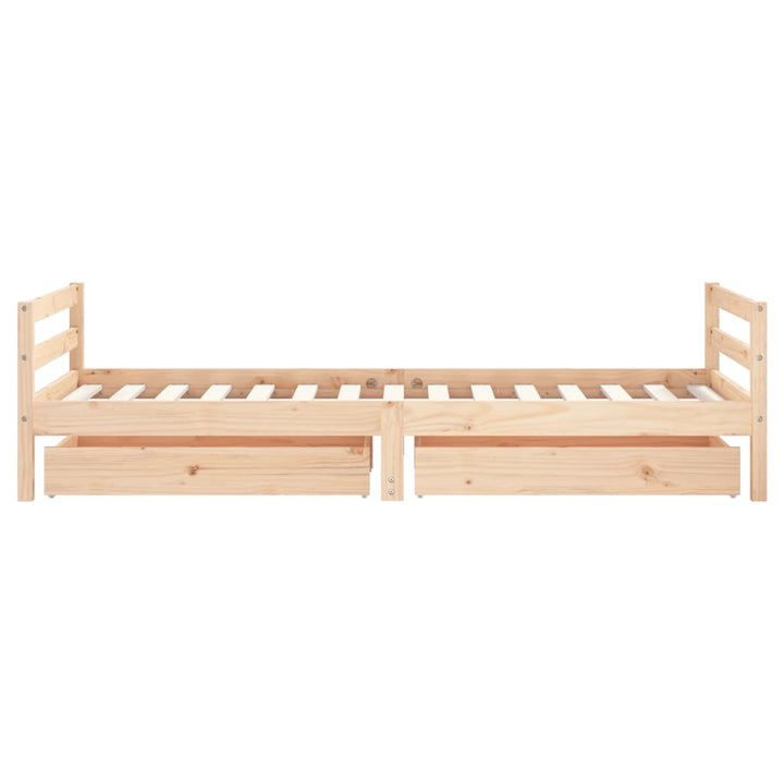 sengeramme til juniorseng m. skuffer 90x190 cm massivt fyr