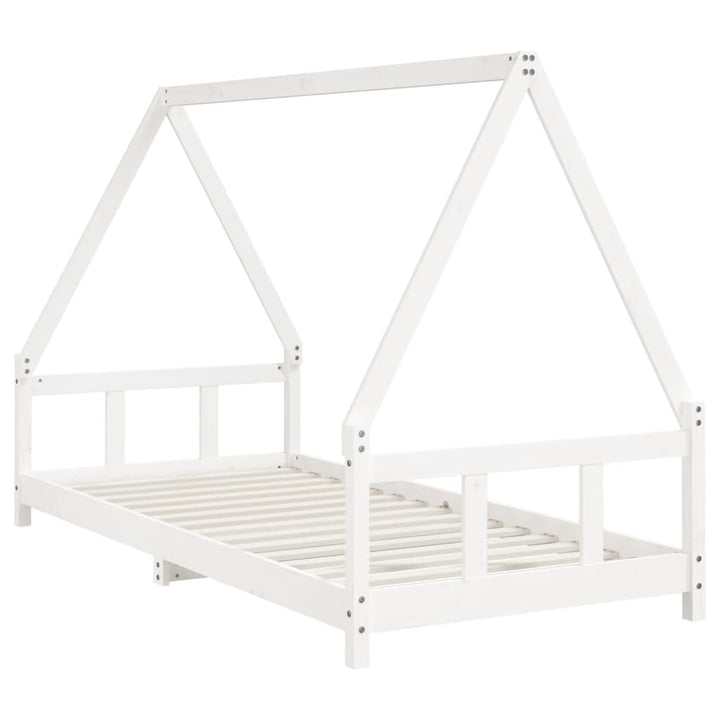 sengeramme til juniorseng 90x200 cm massivt fyrretræ hvid