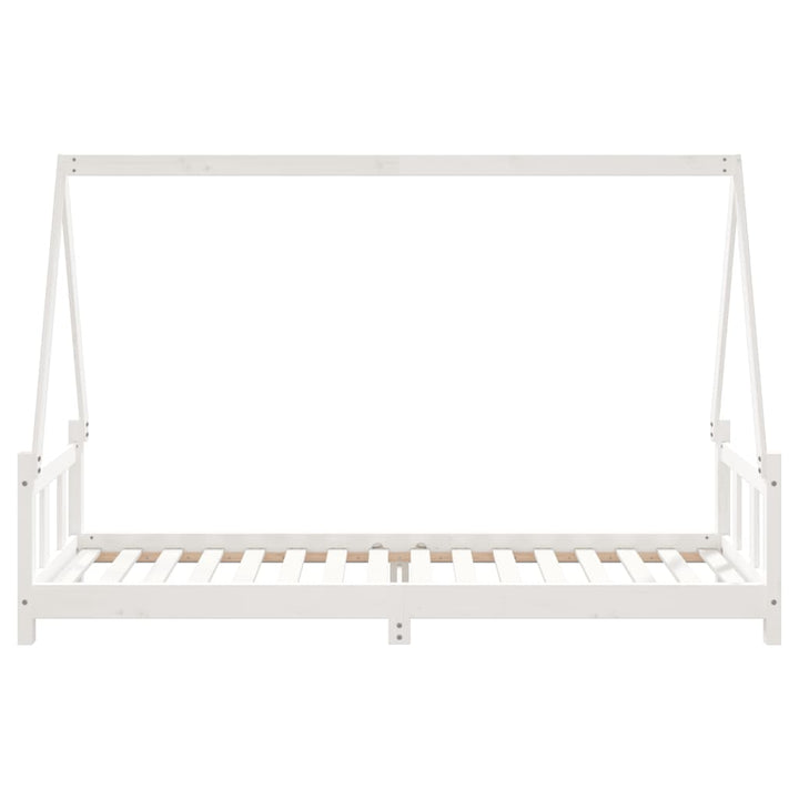 sengeramme til juniorseng 90x200 cm massivt fyrretræ hvid