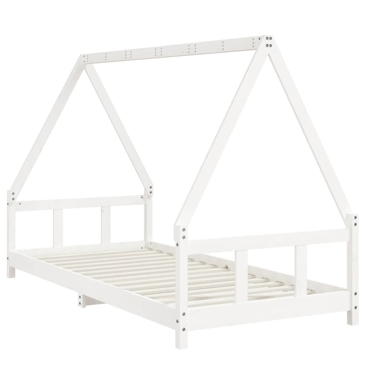 sengeramme til juniorseng 90x200 cm massivt fyrretræ hvid