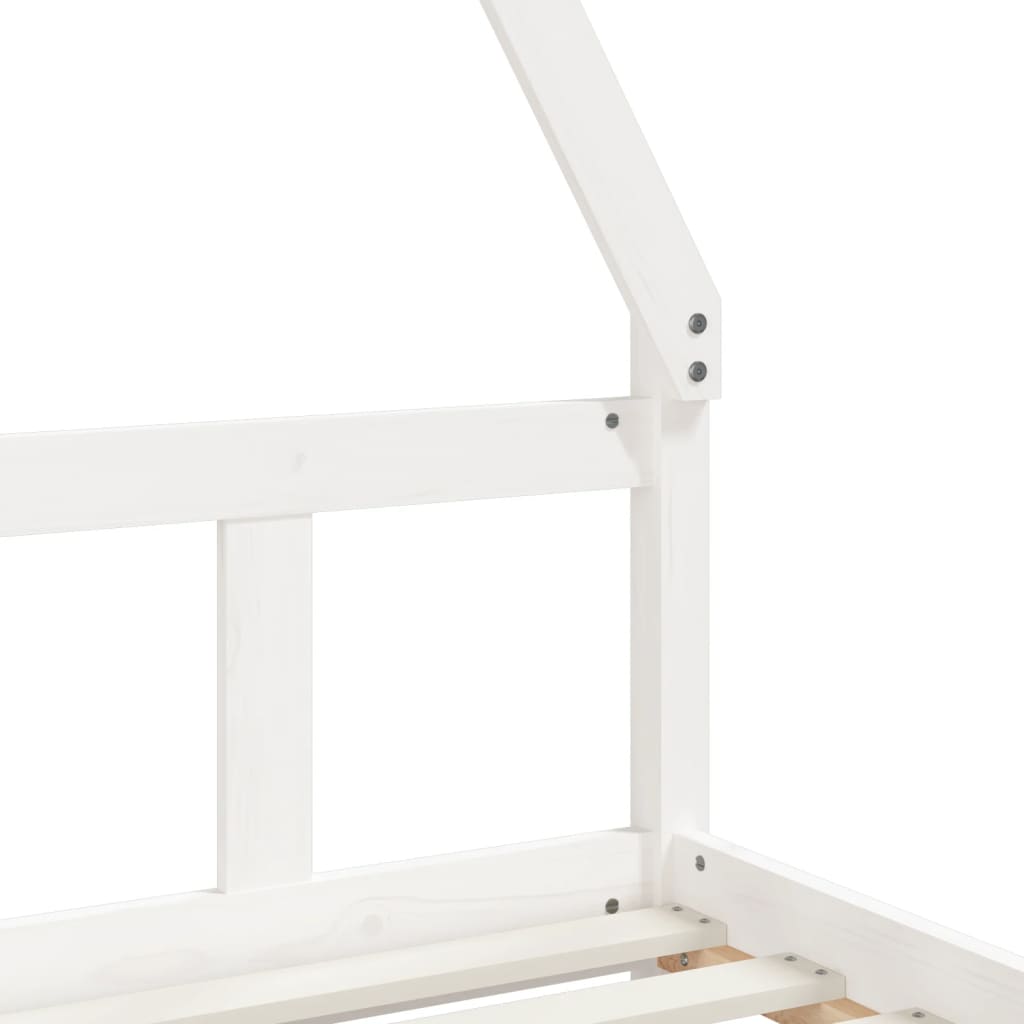 sengeramme til juniorseng 90x200 cm massivt fyrretræ hvid