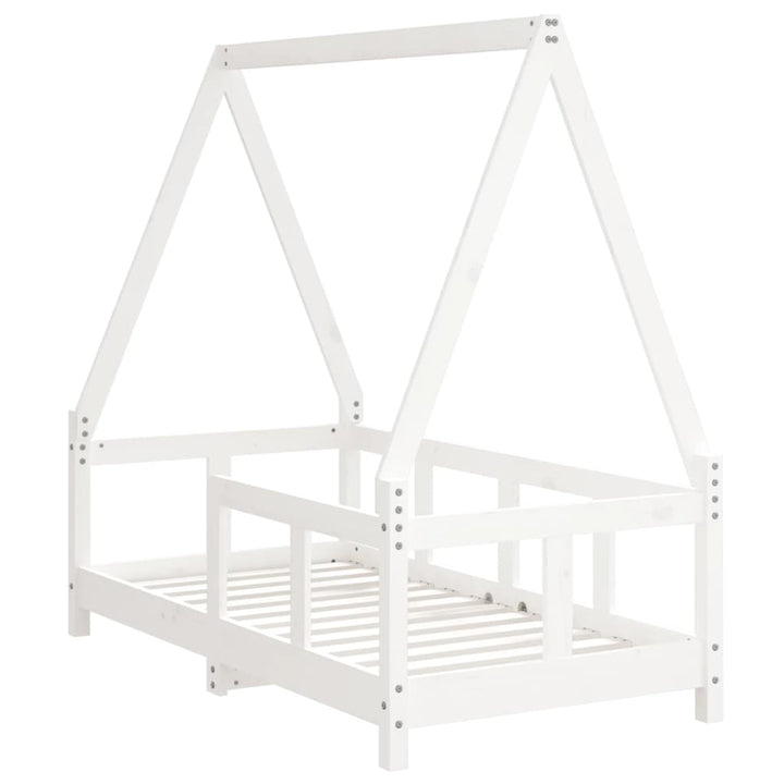 sengeramme til juniorseng 70x140 cm massivt fyrretræ hvid