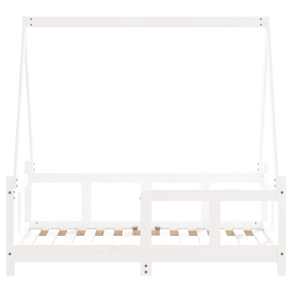sengeramme til juniorseng 70x140 cm massivt fyrretræ hvid