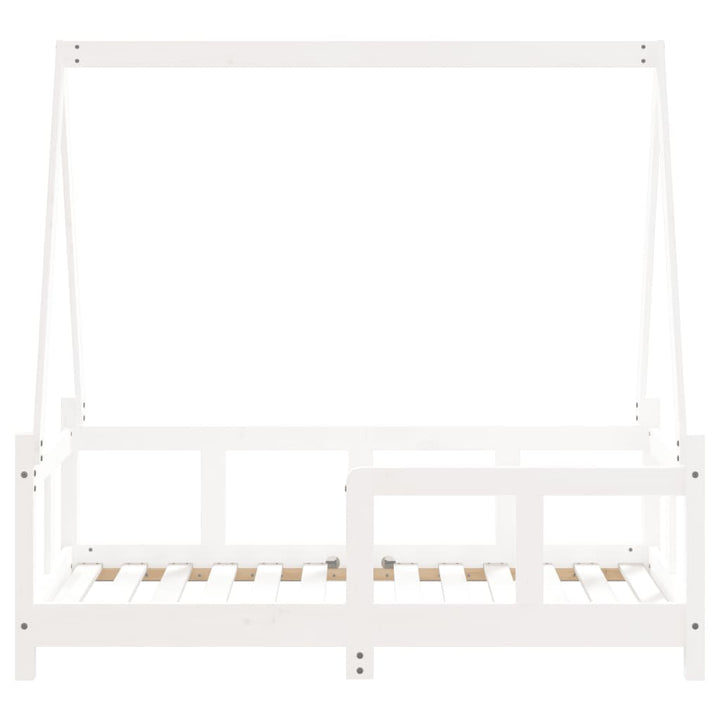 sengeramme til juniorseng 70x140 cm massivt fyrretræ hvid