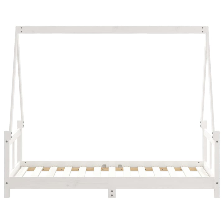 sengeramme til juniorseng 80x160 cm massivt fyrretræ hvid